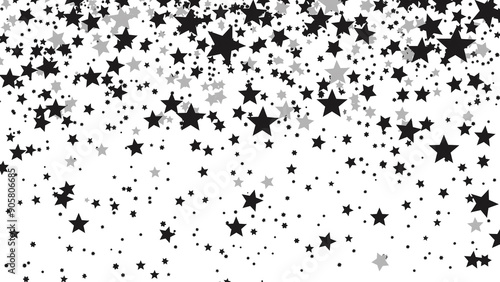 Random Black Stars on White