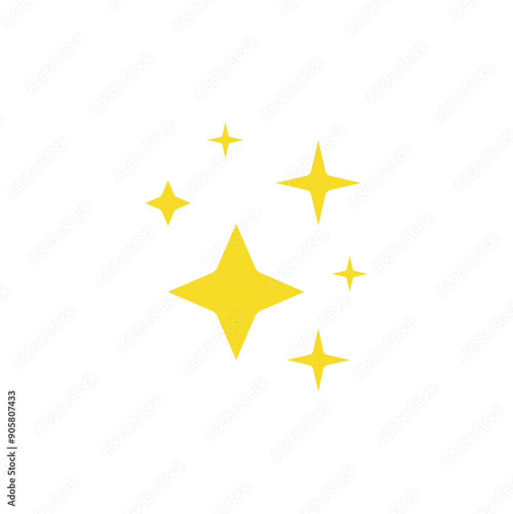 Yellow stars icons, sparkling stars with yellow bright color. vector illustration isolated on white background. Yellow stars icons, sparkling stars with yellow bright color. vector illustration isolated on white background.