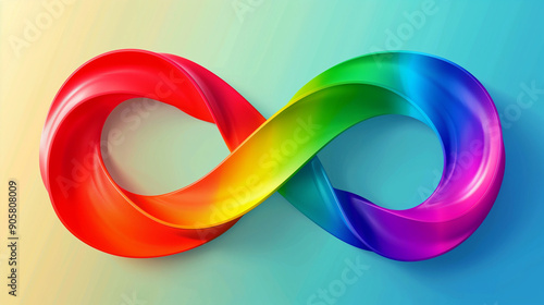 This World Autism Awareness Day painting shows the symbol of neurodiversity in the form of a rainbow infinity.