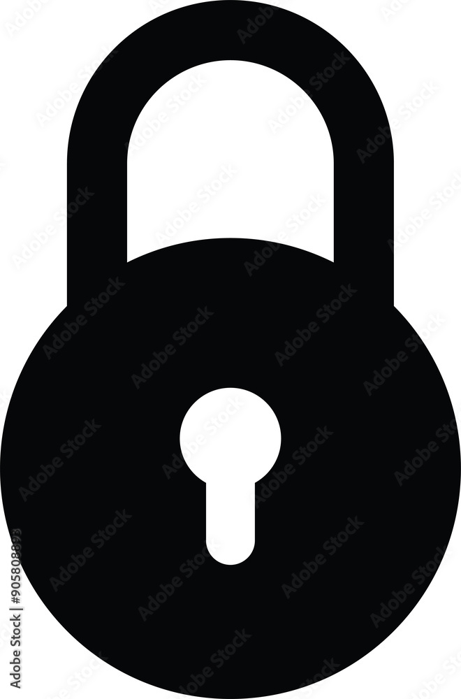 Solid Round Padlock Icon - Security Symbol Solid Round Padlock Icon - Security Symbol