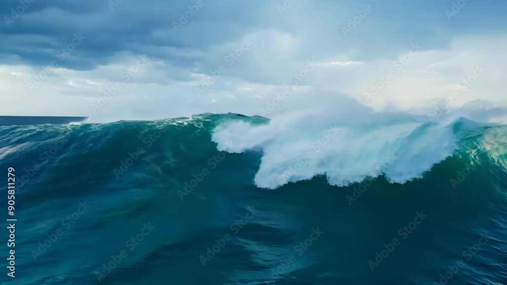 Majestic Ocean Waves Crashing Against Shimmering Shoreline at Sunset. Generative AI Majestic Ocean Waves Crashing Against Shimmering Shoreline at Sunset. Generative AI
