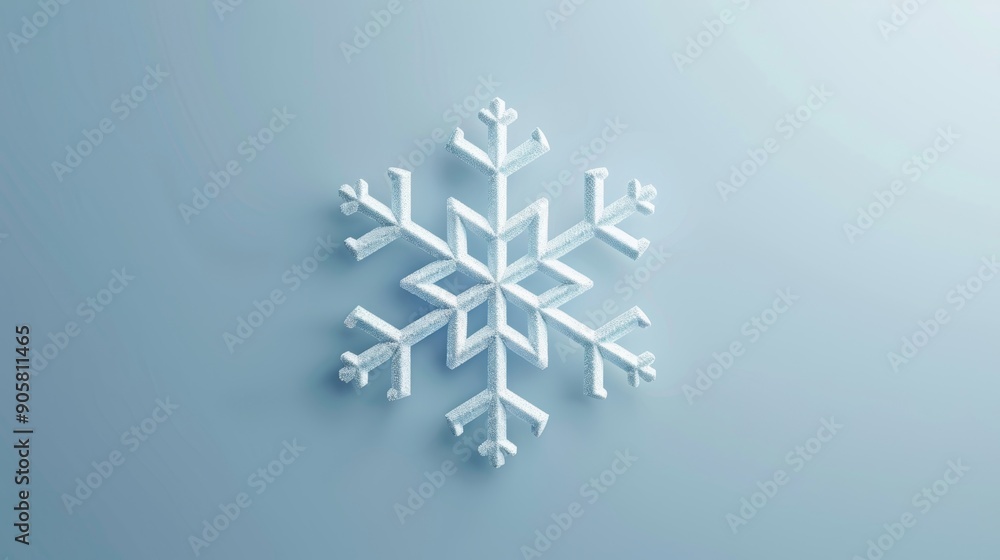 Fototapeta premium Beautifully detailed and symmetrical snowflake, isolated on a clean background, with plenty of space for marketing text or logos