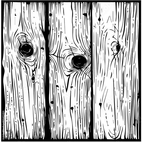 Wood Grain Texture Vector Illustration with Knots