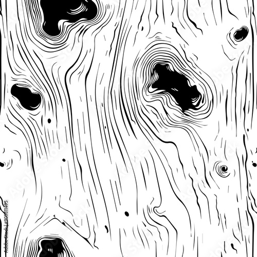 Wood Grain Texture Vector Illustration with Knots