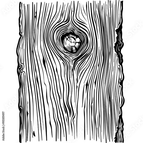 Wood Grain Texture Vector Illustration with Knots