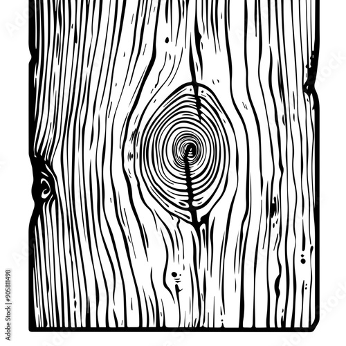 Wood Grain Texture Vector Illustration with Knots