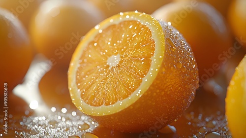 Fresh and Juicy Orange. Vibrant and Realistic Fruit Illustration photo