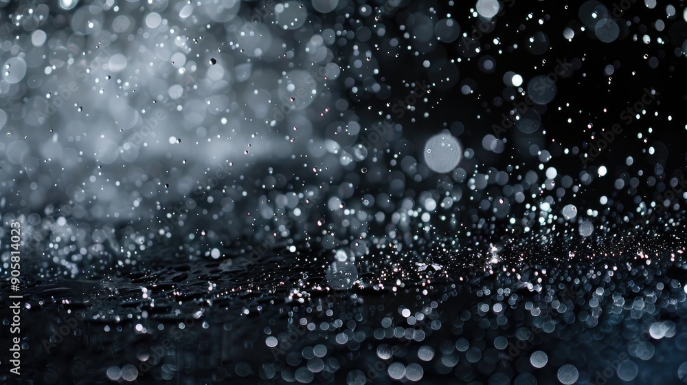 Abstract Overlay of Rain and Snow on Black Background Abstract Overlay of Rain and Snow on Black Background