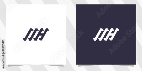 letter mh hm logo design vector
