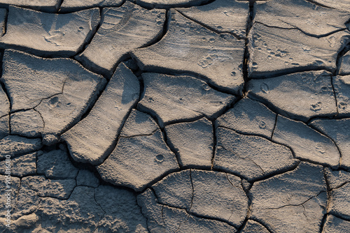 Dried mud texture. Dried mud waves from the mud volcanos site in Berca, Buzau, Romania. photo