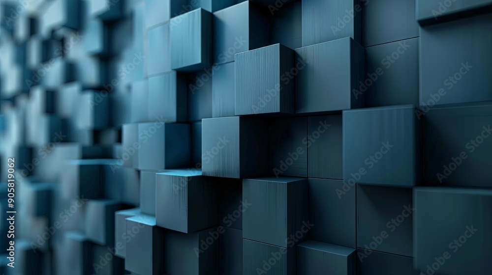 Abstract 3D Blue Cubes Background Abstract 3D Blue Cubes Background