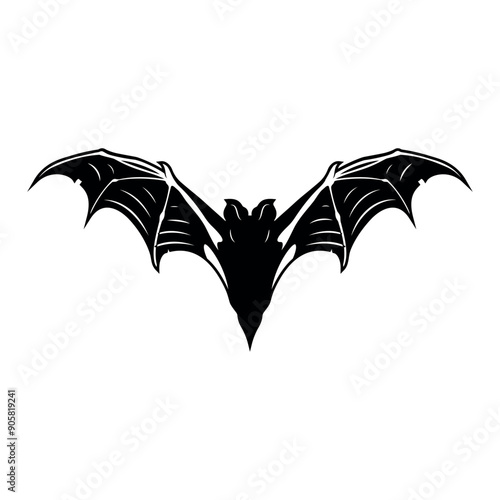 Vector Bat Cartoon Retro Style Illustration Isolated