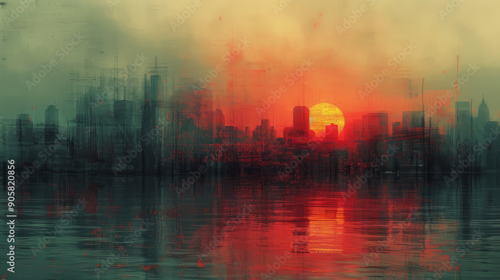 Obraz premium the process, Photocollage Satellite Imagery, Vintage, Saturated.generative ai