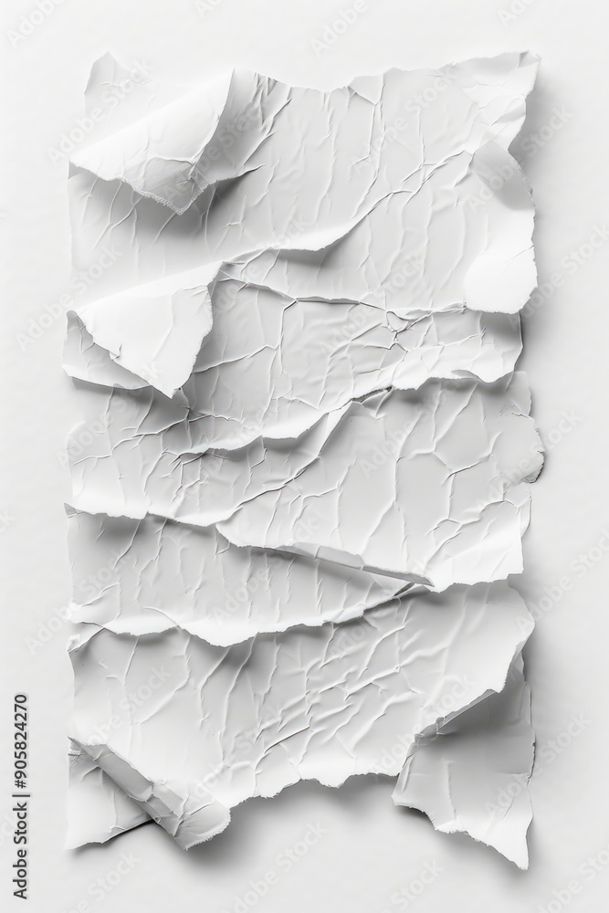 A piece of white paper with torn edges A piece of white paper with torn edges