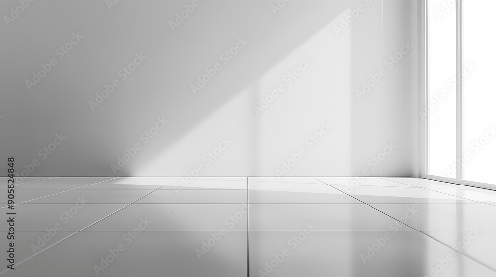 Serene Minimalist Space With Soft Natural Light and Geometric Shadows Serene Minimalist Space With Soft Natural Light and Geometric Shadows