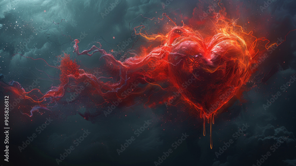 vector art heart attack coronary disease.generative ai vector art heart attack coronary disease.generative ai
