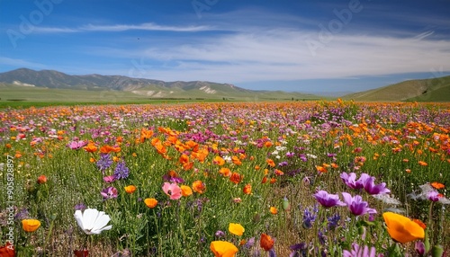 wildflower bloom in the central valley of california