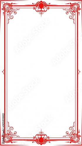 Simple red frame with a plain white background and simple design.