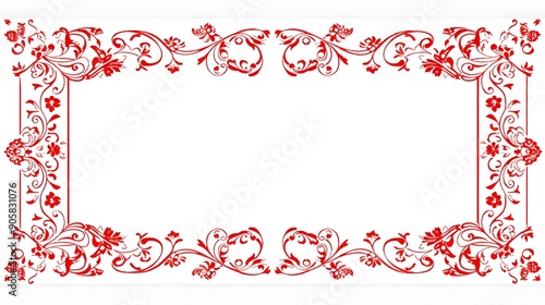 Simple red frame with a plain white background and simple design.
