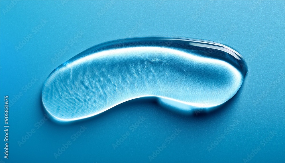 Obraz premium a smear of transparent gel on a blue background