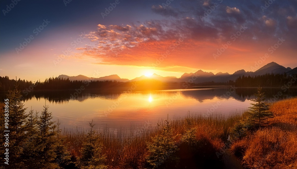 a beautiful wallpaper of sunset in front of a lake a beautiful wallpaper of sunset in front of a lake