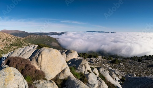 sea of clouds in sierra guadarrama alto puerto navacerrada guarramillas photo