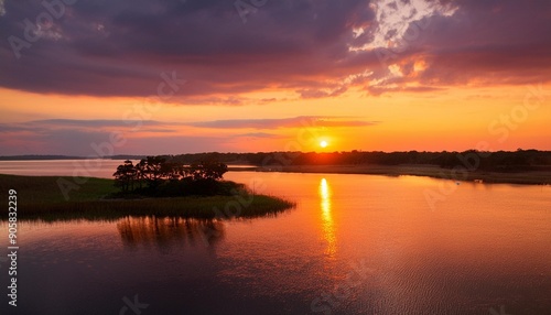 sunset patuxent river calvert county southern maryland usa photo