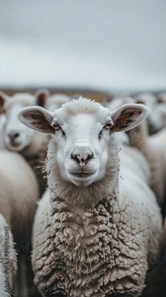 Fototapeta premium sheep isolated on metal background