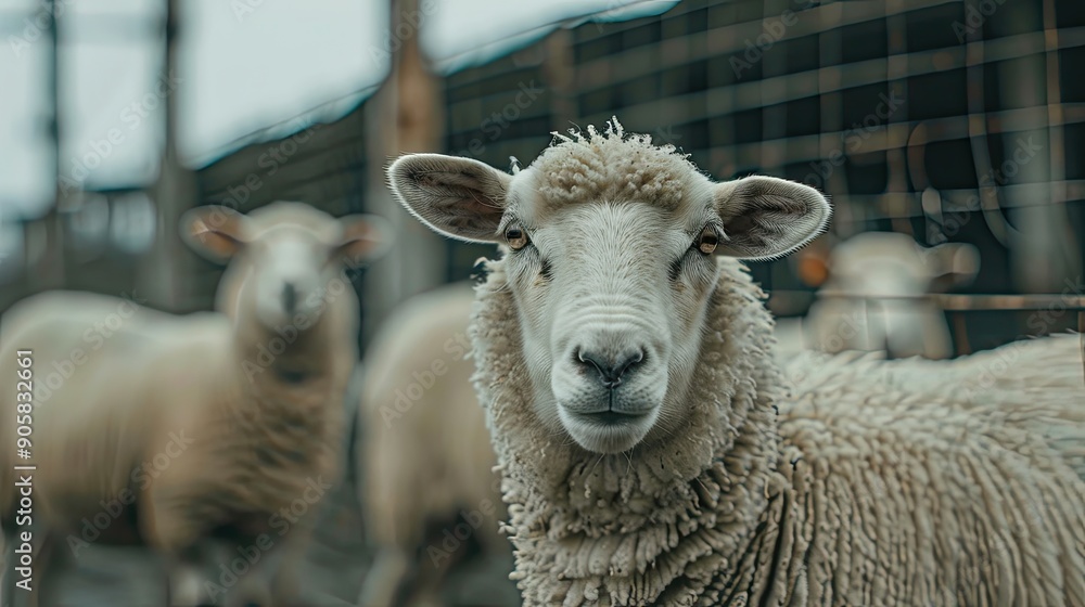 sheep isolated on metal background sheep isolated on metal background