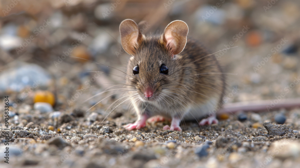 A detailed image of a small mouse on a gravel surface, showcasing its delicate features and natural habitat. A detailed image of a small mouse on a gravel surface, showcasing its delicate features and natural habitat.