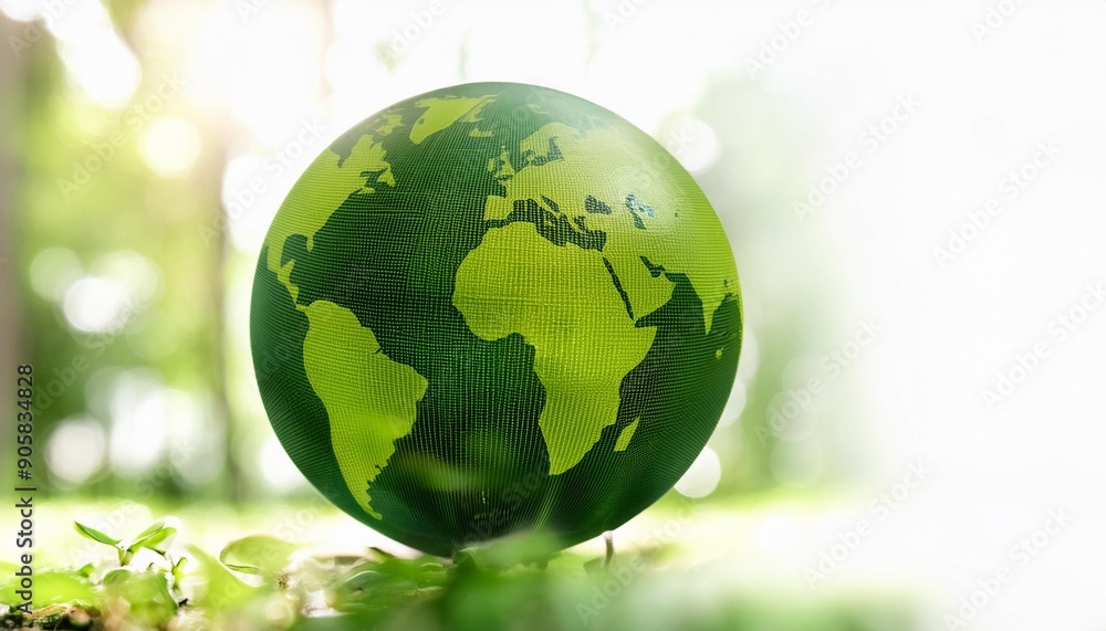 world environment and earth day concept with green globe world environment and earth day concept with green globe