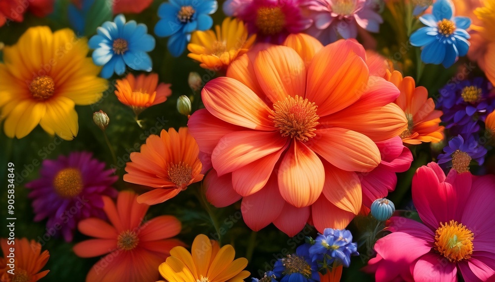 Fototapeta premium high definition wallpaper showcasing stunning vibrant flowers