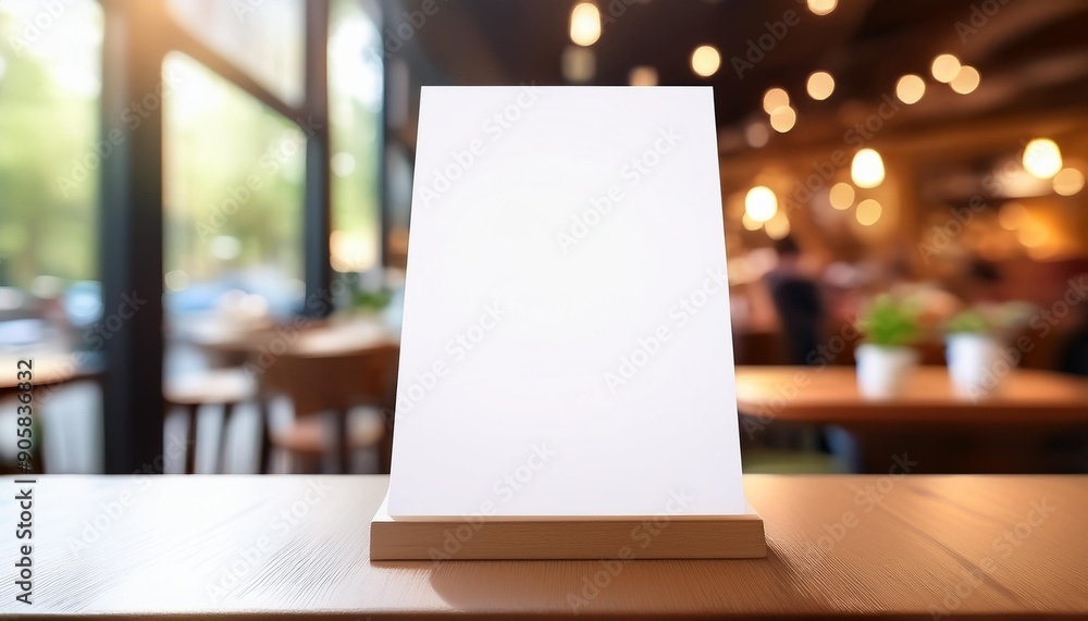stand mock up menu frame tent card blurred background design key visual layout in cafe stand mock up menu frame tent card blurred background design key visual layout in cafe