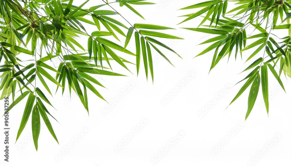 Fototapeta premium bamboo leaves on a white background png file