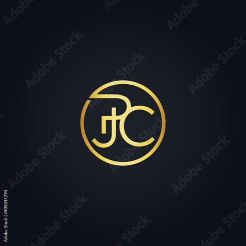 PJC logo. P J C design. White PJC letter. PJC, P J C letter logo design. P J C letter logo design in GOLD, GOLDEN LOGO, THREE, style. letter logo set in one artboard. P J C letter logo vector design.