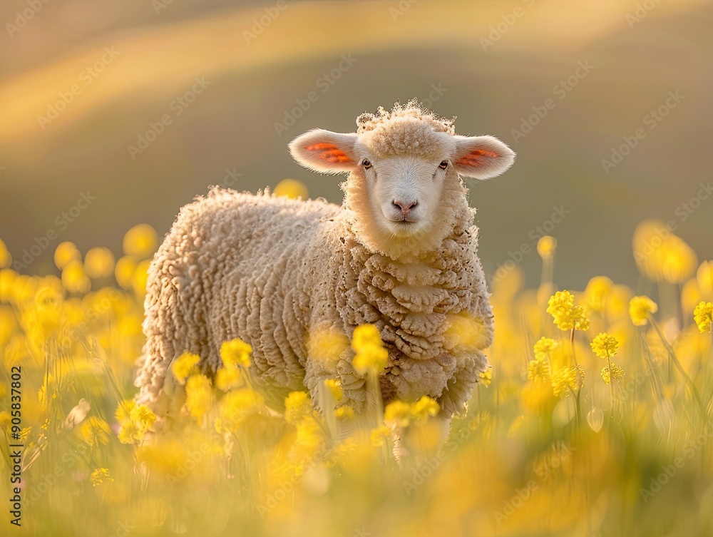 sheep isolated on spring background sheep isolated on spring background