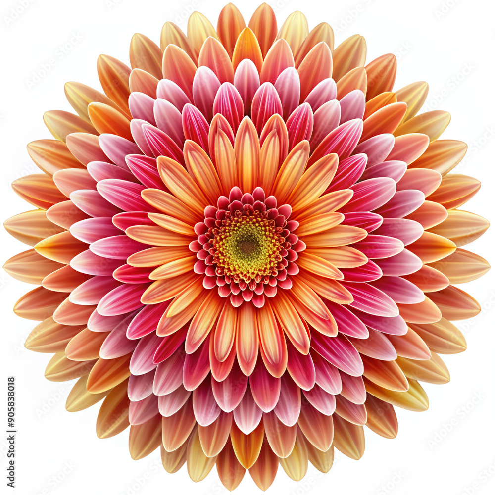 Obraz premium dahlia flower, nature, pink, chrysanthemum, plant, dahlia, blossom, daisy, macro, isolated, yellow, flora, beauty, bloom, floral, petals