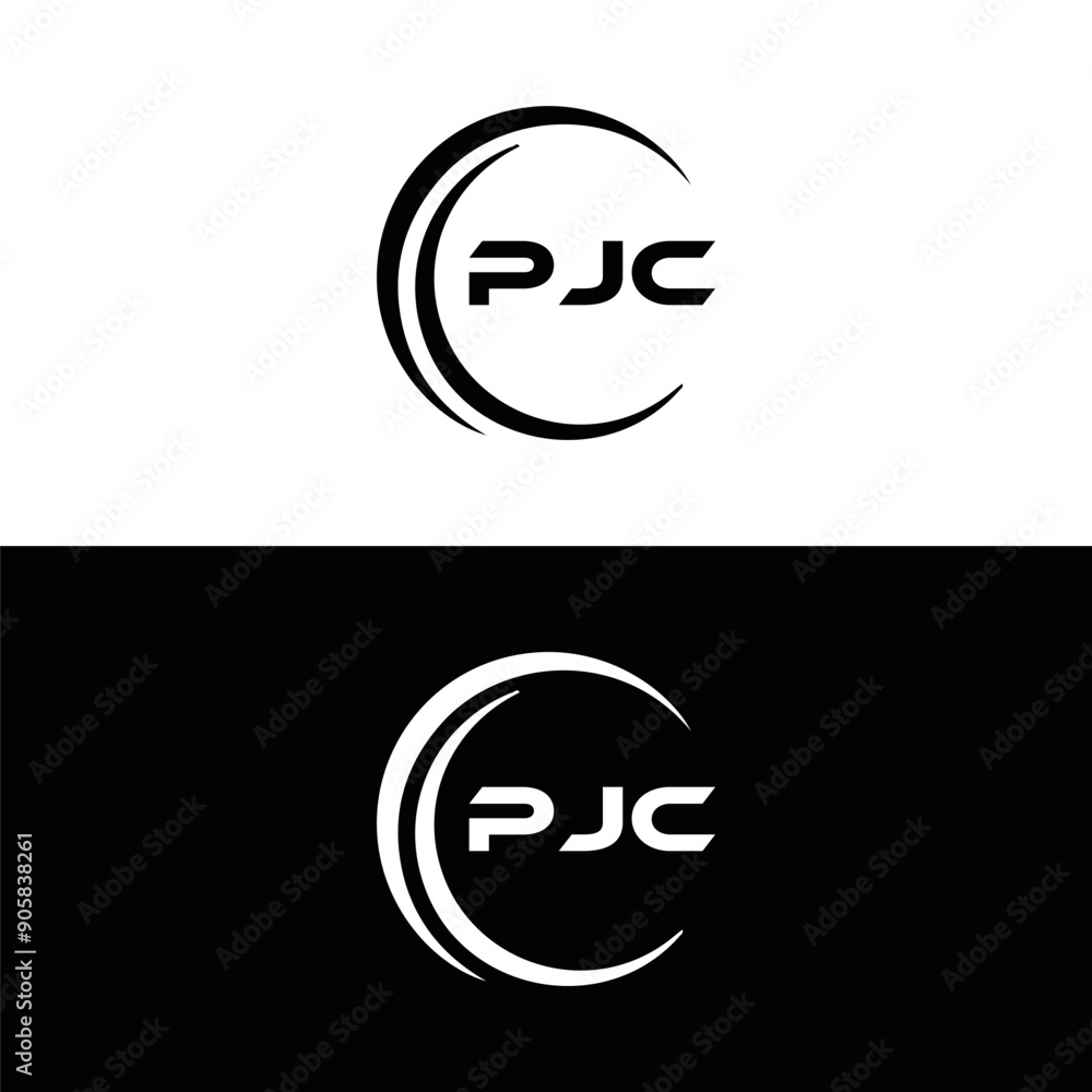 Obraz premium PJC logo. P J C design. White PJC letter. PJC, P J C letter logo design. P J C letter logo design in GOLD, GOLDEN LOGO, THREE, style. letter logo set in one artboard. P J C letter logo vector design.
