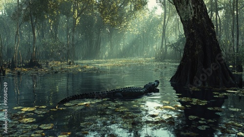 Fototapeta Naklejka Na Ścianę i Meble -  Alligator in the Swamp