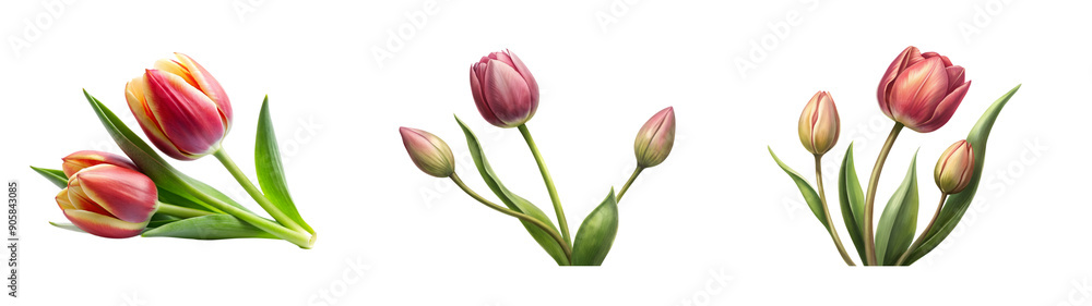 Tulip with Buds on a Transparent Background – Perfect for Greeting Cards and Floral Marketing Tulip with Buds on a Transparent Background – Perfect for Greeting Cards and Floral Marketing