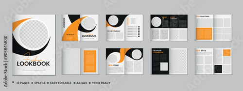 Fashion photobook portfolio or 16 pages brochure template design