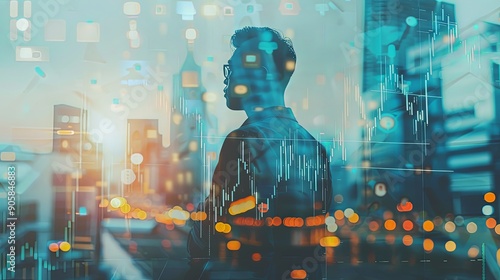 Businessman looking at the city