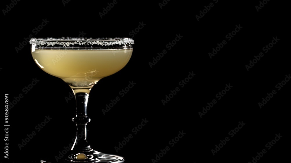 Close up of a cocktail glass with a salt rim. Close up of a cocktail glass with a salt rim.