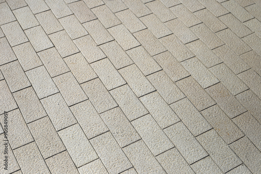Brown tile floor walkway.Tiled courtyard Brown tile floor walkway.Tiled courtyard