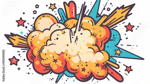 Colorful Cartoon Explosion Graphic