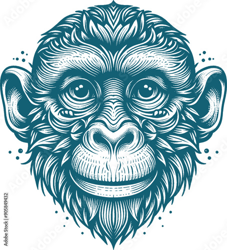 monkey tattoo vector photo