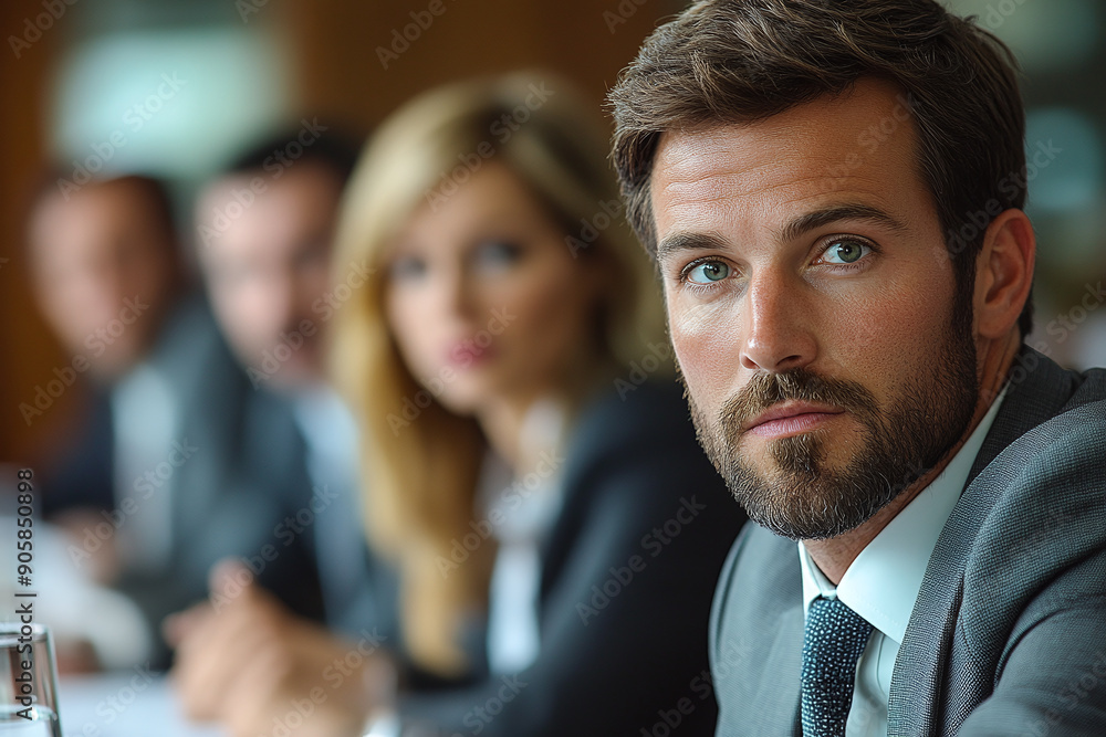 Photograph of a Human Resources Meeting: Addressing and resolving employee conflicts. Photograph of a Human Resources Meeting: Addressing and resolving employee conflicts.