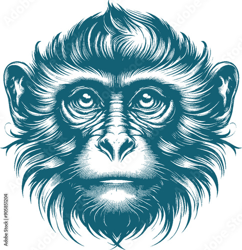 monkey tattoo vector photo