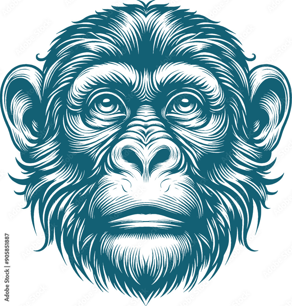 Fototapeta premium monkey tattoo vector