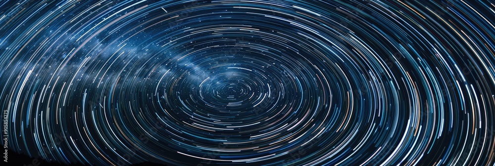 Captivating star trails illuminate the night sky in this mesmerizing long exposure shot showcasing a celestial dance of cosmic beauty Captivating star trails illuminate the night sky in this mesmerizing long exposure shot showcasing a celestial dance of cosmic beauty